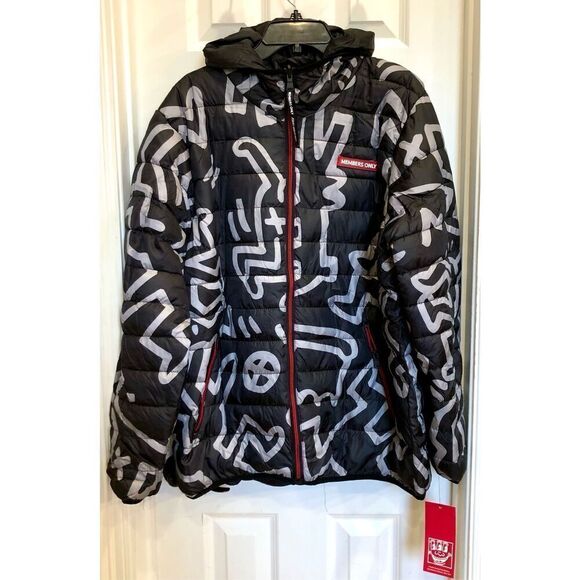 MEMBERS ONLY + KEITH HARANG - M Sz XL -NWT Reversible Puffer Jacket - Picture 9 of 16